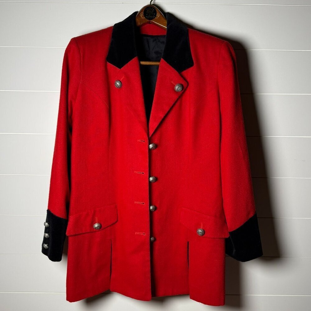 Equestrian Show Coat- Vintage Women's Sz Large- Red Stunning Panhandle Slim